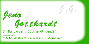 jeno gotthardt business card